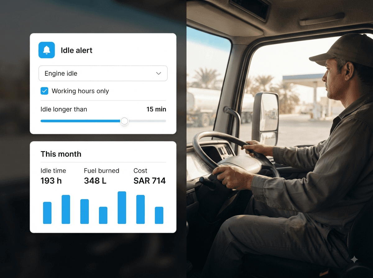 Fleet analytics dashboard with consumption charts
