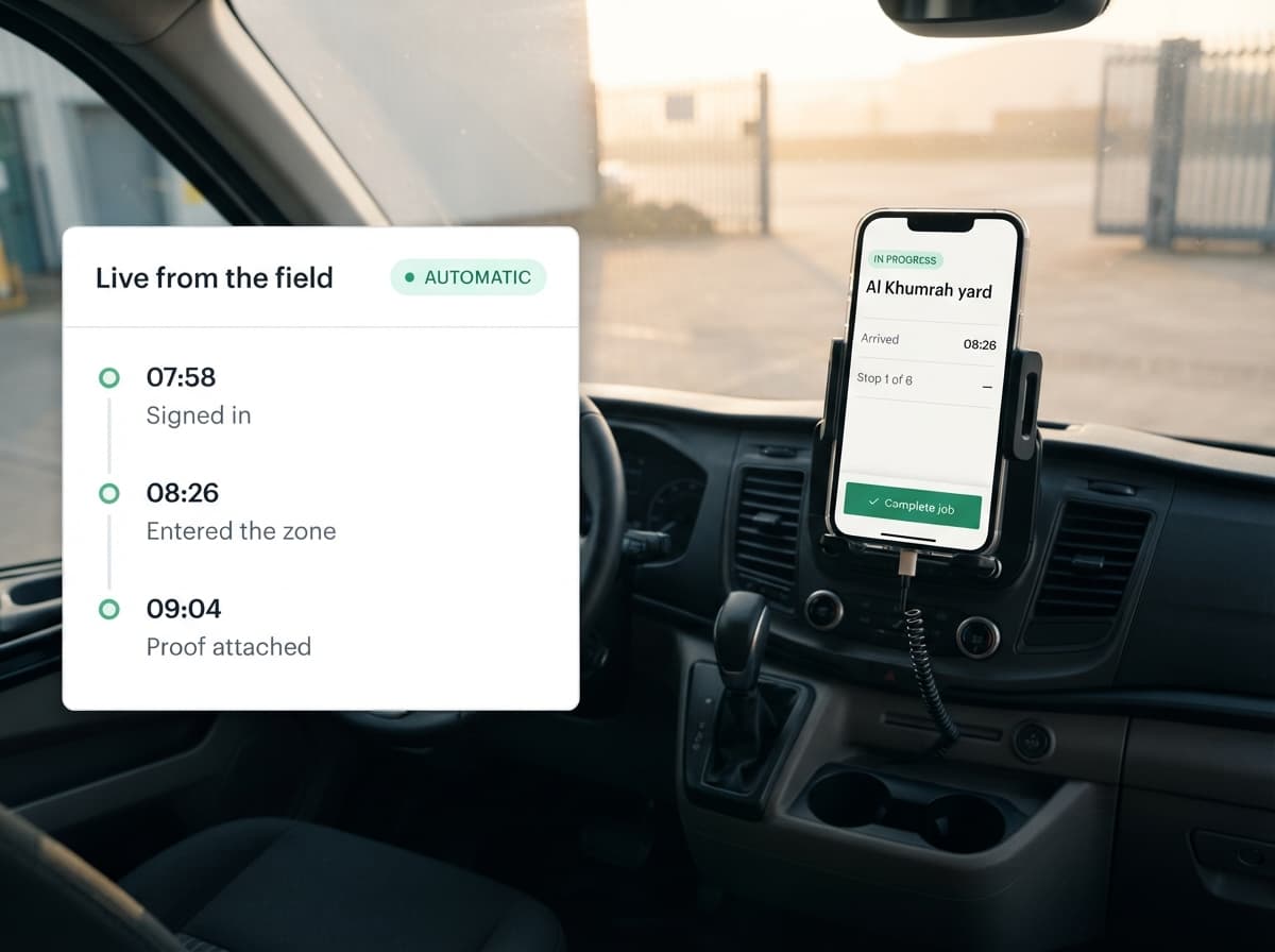 Driver & Field App in operation