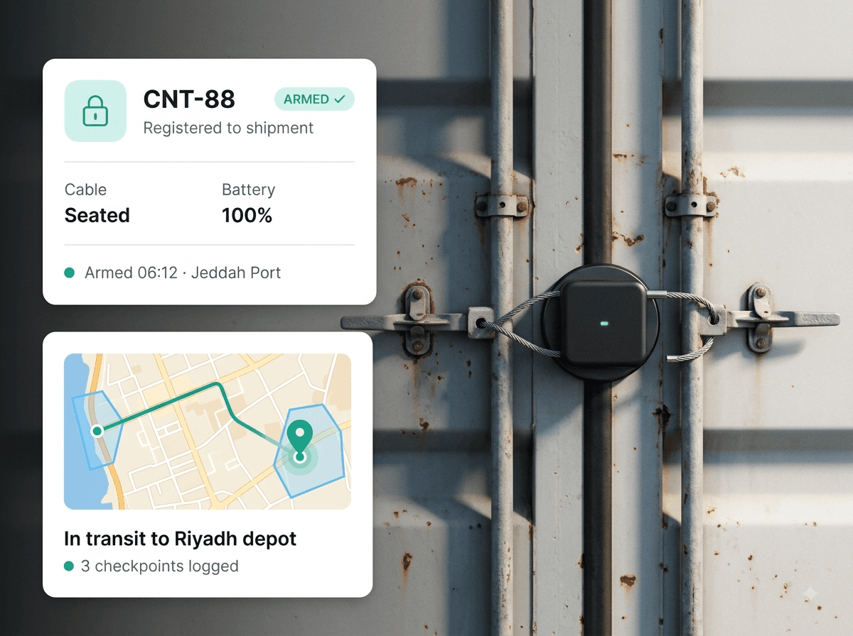 Container E-Locks in operation