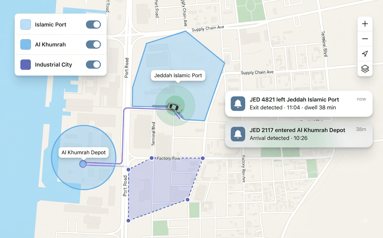 GPS Fleet Tracking — Geofencing