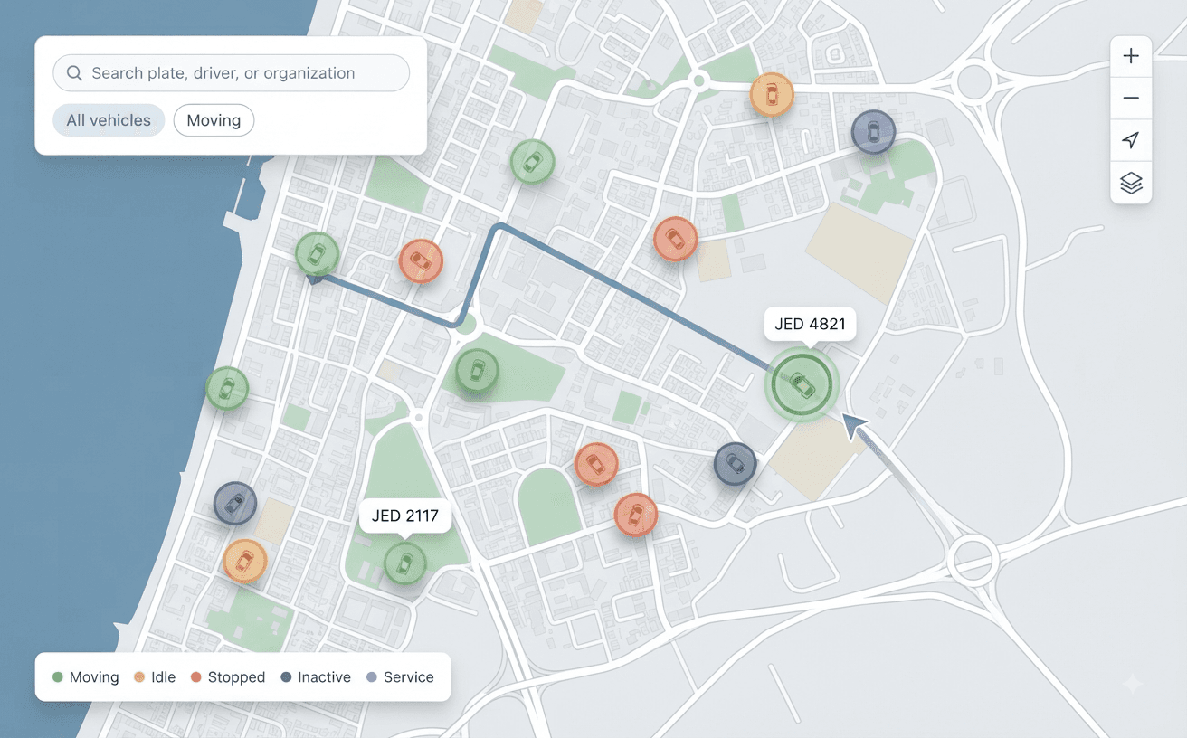 GPS Fleet Tracking — Live positions, not snapshots