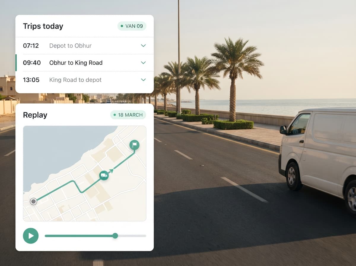 Route Replay & Trip History in operation