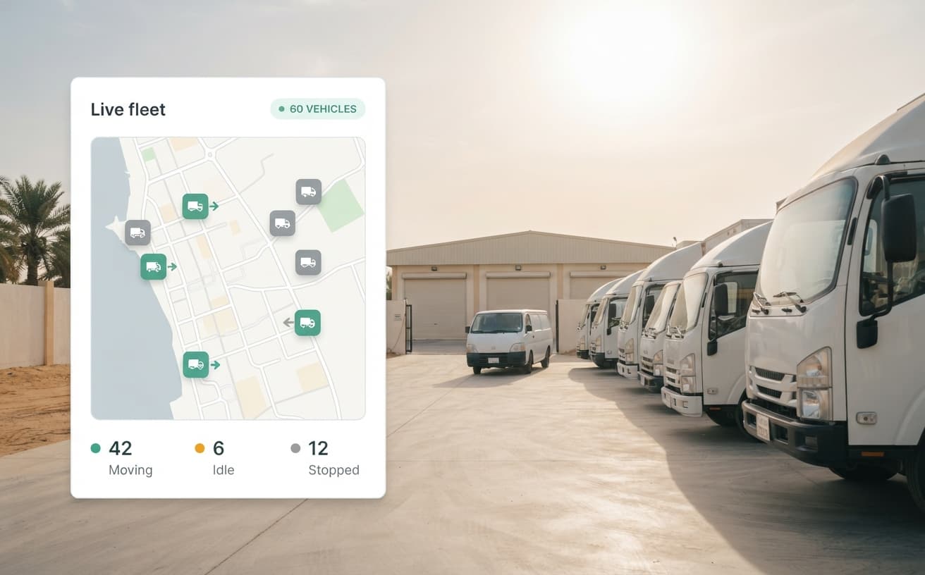 Vehicle Telematics — Live fleet map
