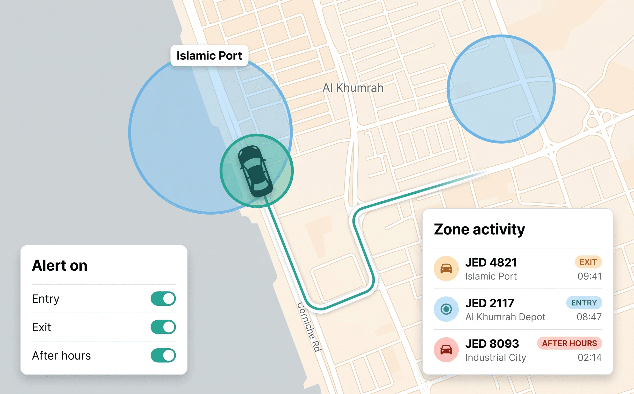 Geofencing & Alerts — Crossing alerts