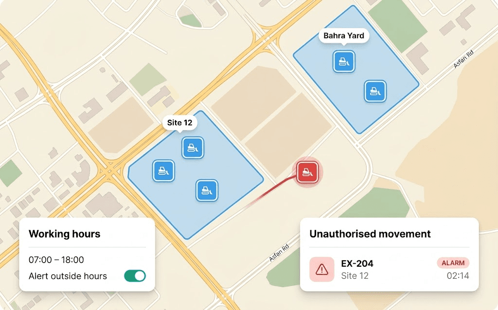Equipment Monitoring — Site geofences